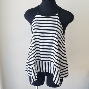 Black and White Sleeveless Top